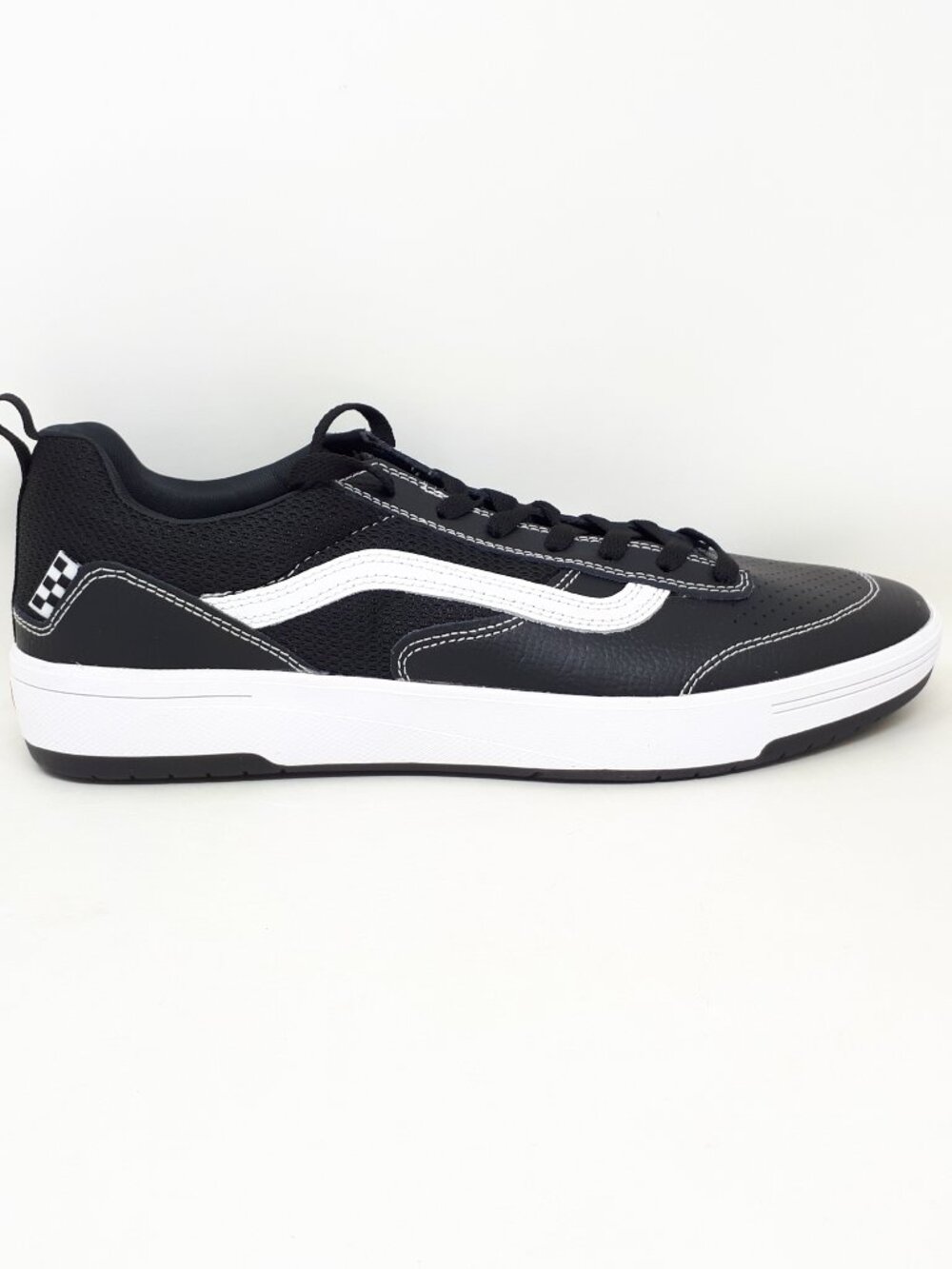 Vans Zahba Leather Black White Pro Skate Authentic Casual Shoe Sneaker Mens Size